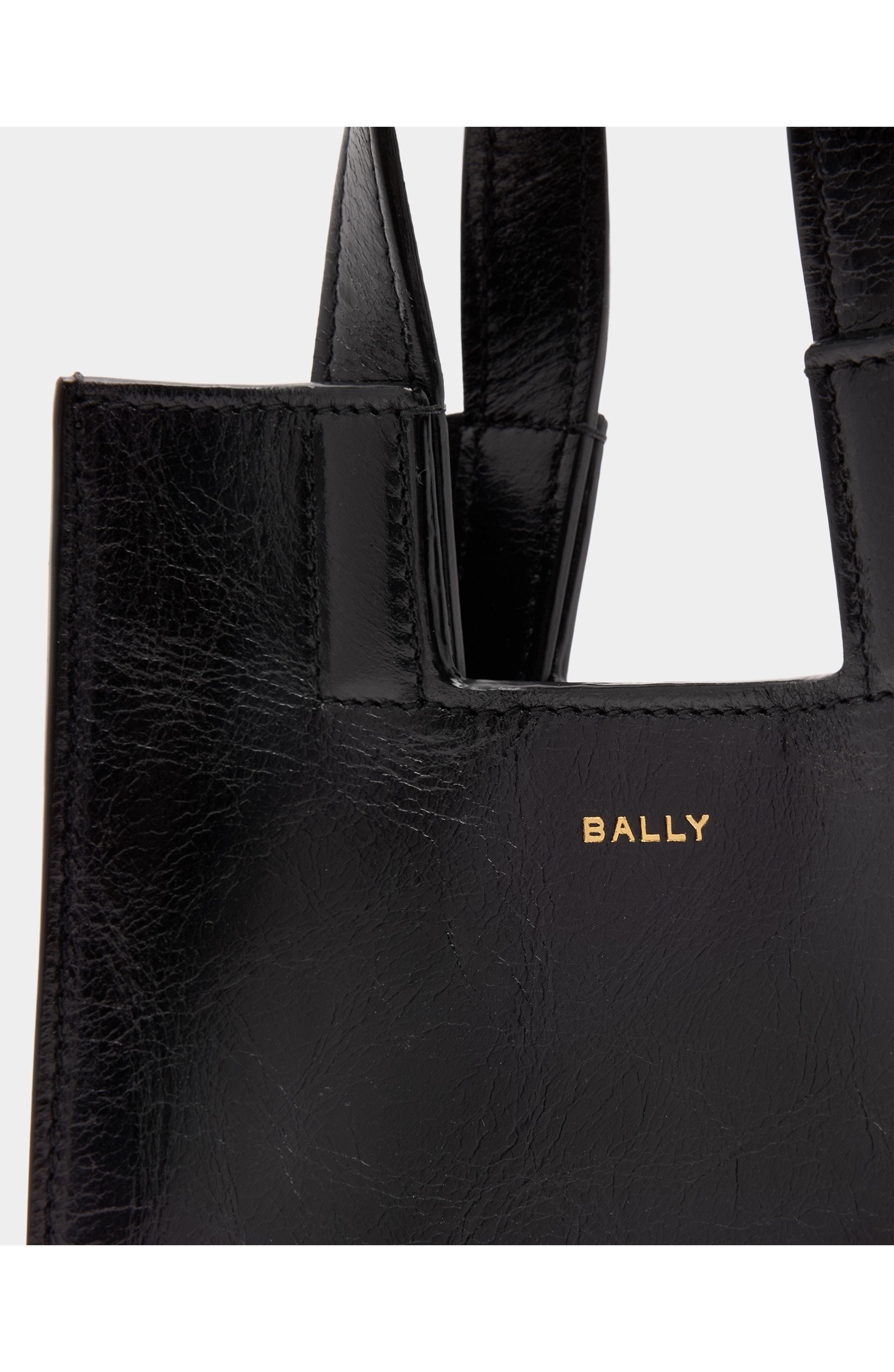 Bally Easy Bally Small Tote Bag in Leather, Alternate, color, Black
