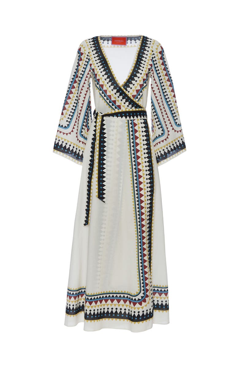 La DoubleJ The Wrap Dress Doric Placée Cream, Alternate, color, Doric Placée Cream