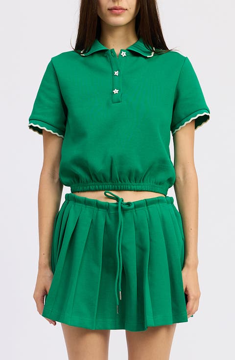Sonnet Crop Cotton Blend Polo