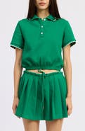 JACQUIE THE LABEL Sonnet Crop Cotton Blend Polo