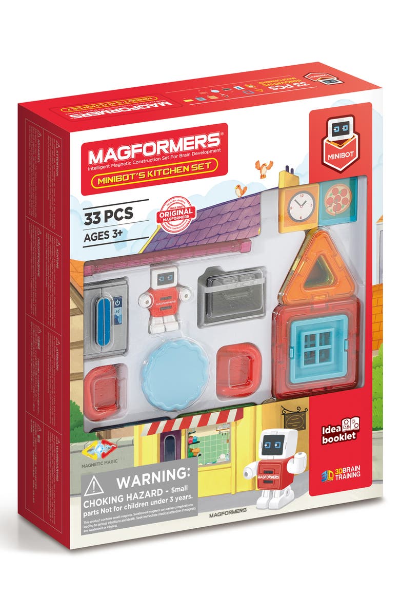 Magformers Minibot Kitchen 33-Piece Magnetic Construction Set, Main, color, 