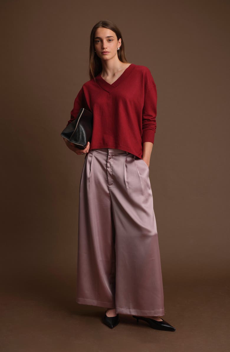 DELUC Betula V-Neck Sweater, Alternate, color, Malbec
