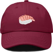 Dalix Shrimp Sushi Embroidered Dad Cap