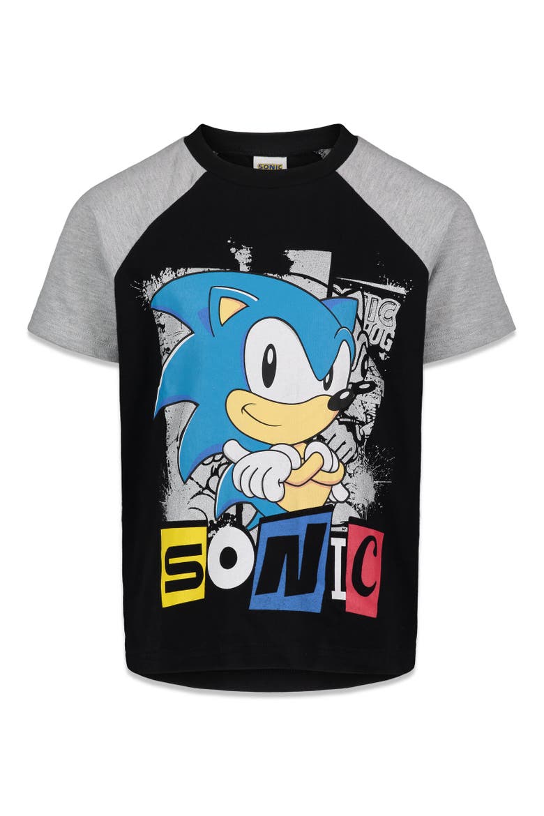 Sonic the Hedgehog 2-Pack T-Shirts, Alternate, color, Black / Grey / Blue