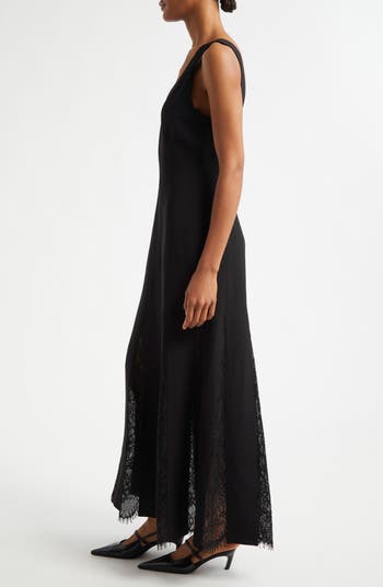 Emmie Lace Paneled Midi A-Line Dress