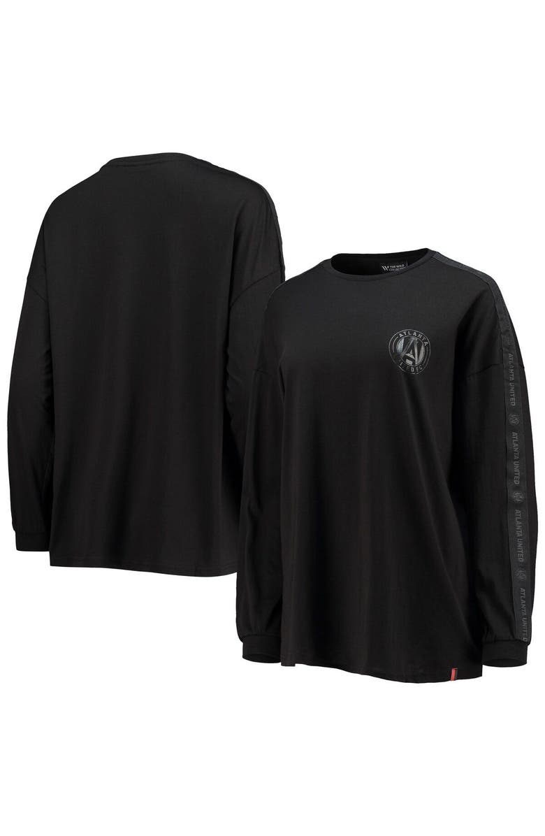 THE WILD COLLECTIVE Women's The Wild Collective Black Atlanta United FC Tri-Blend Long Sleeve T-Shirt, Main, color, 