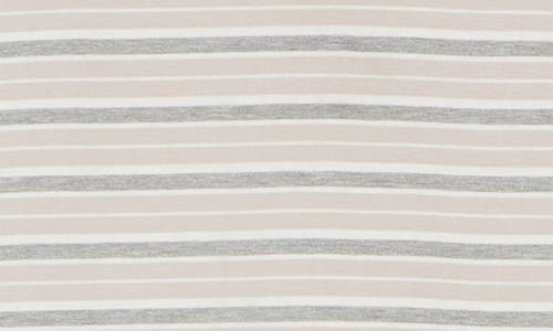 Cotton Emporium Stripe Ribbed T-shirt In Natural