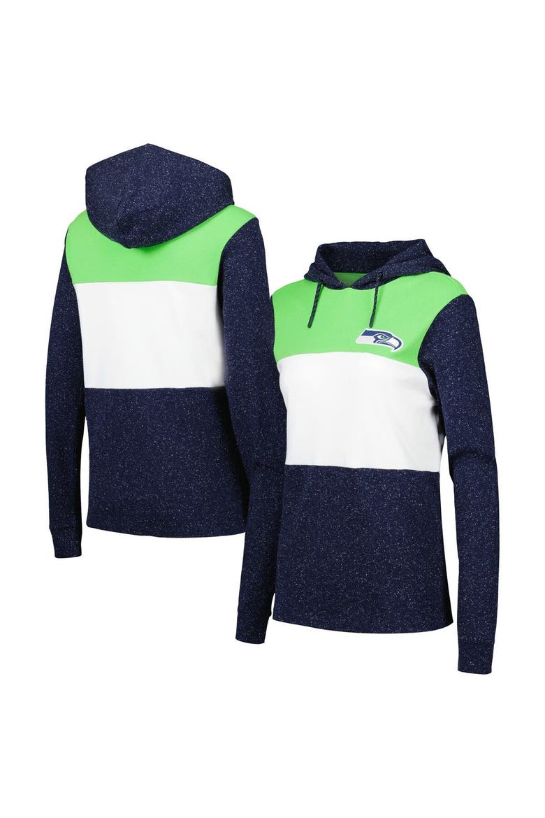 Women's Antigua Navy Seattle Seahawks Wicket Pullover Hoodie, Main, color, Navy