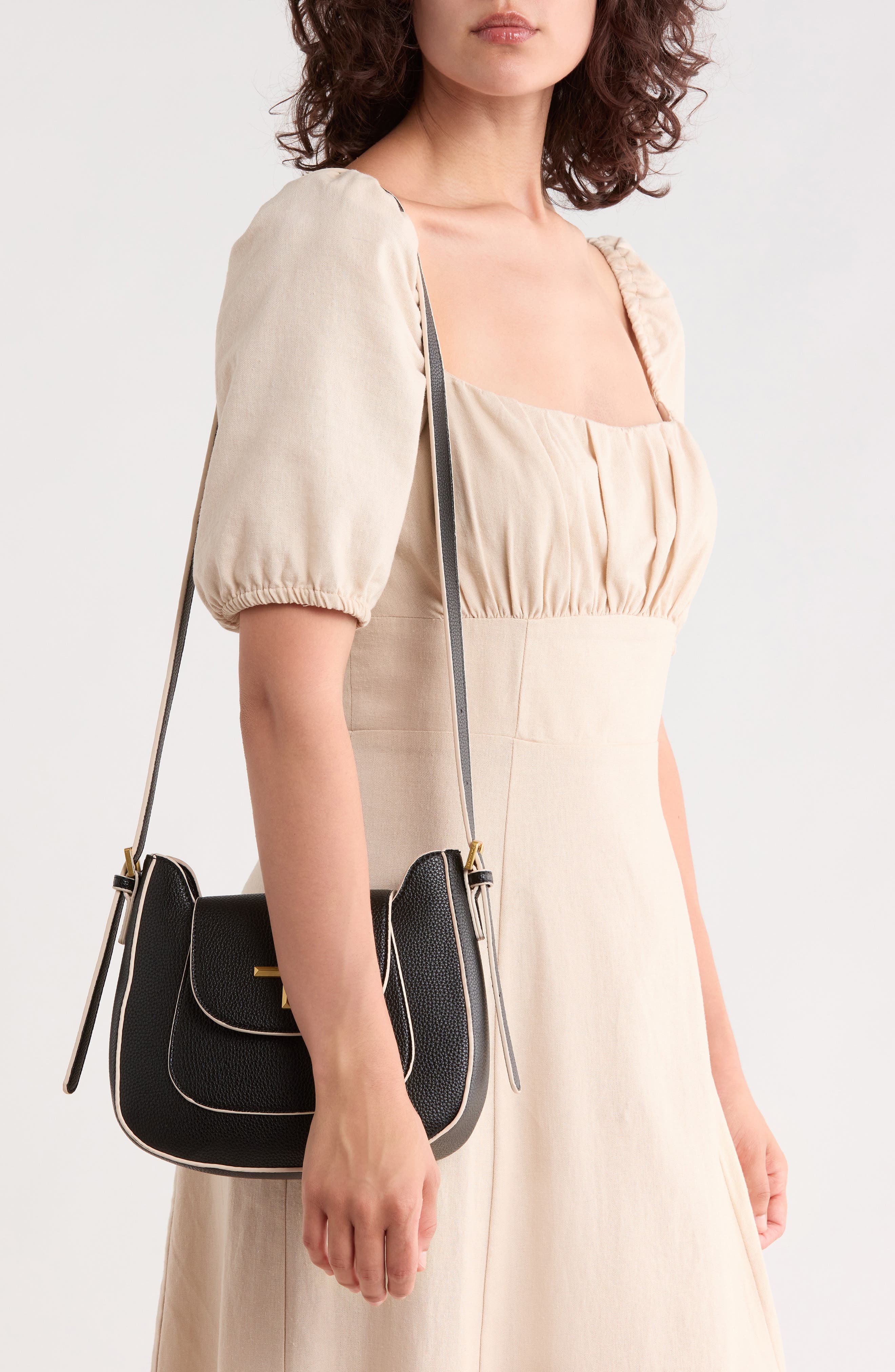 Fulton Faux Leather Crossbody Bag, Alternate, color, BLACK