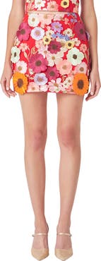 Endless Rose Floral Embroidered Miniskirt