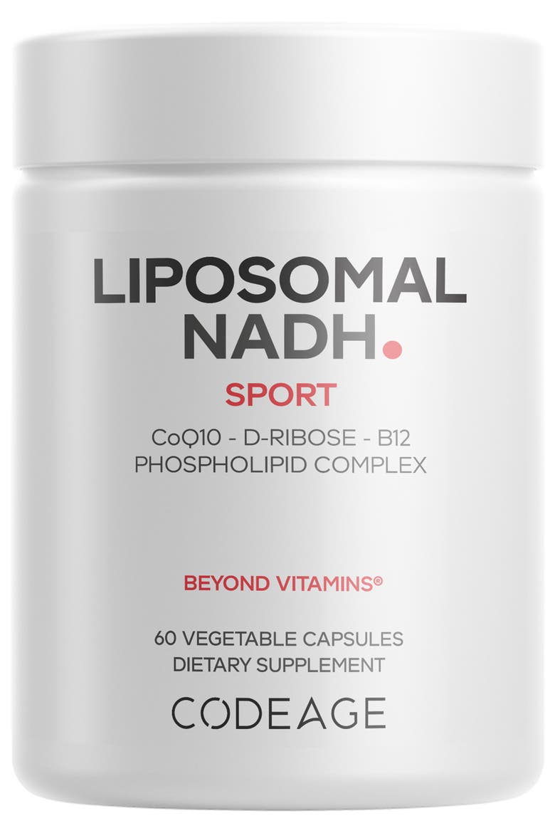 Liposomal NADH CoQ10 & Vitamin B12 Supplement, Main, color, White