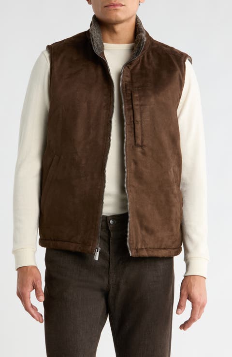 Edgewood Fleece Lined Faux Suede Vest