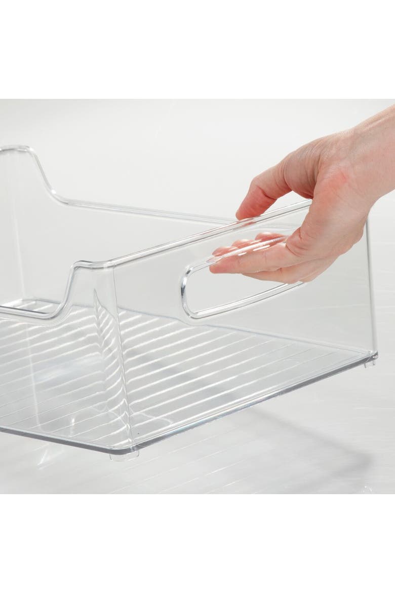 Plastic Stackable Pantry Bin with Handles, Set of 2, Clear, Made in USA, Alternate, color, Clear