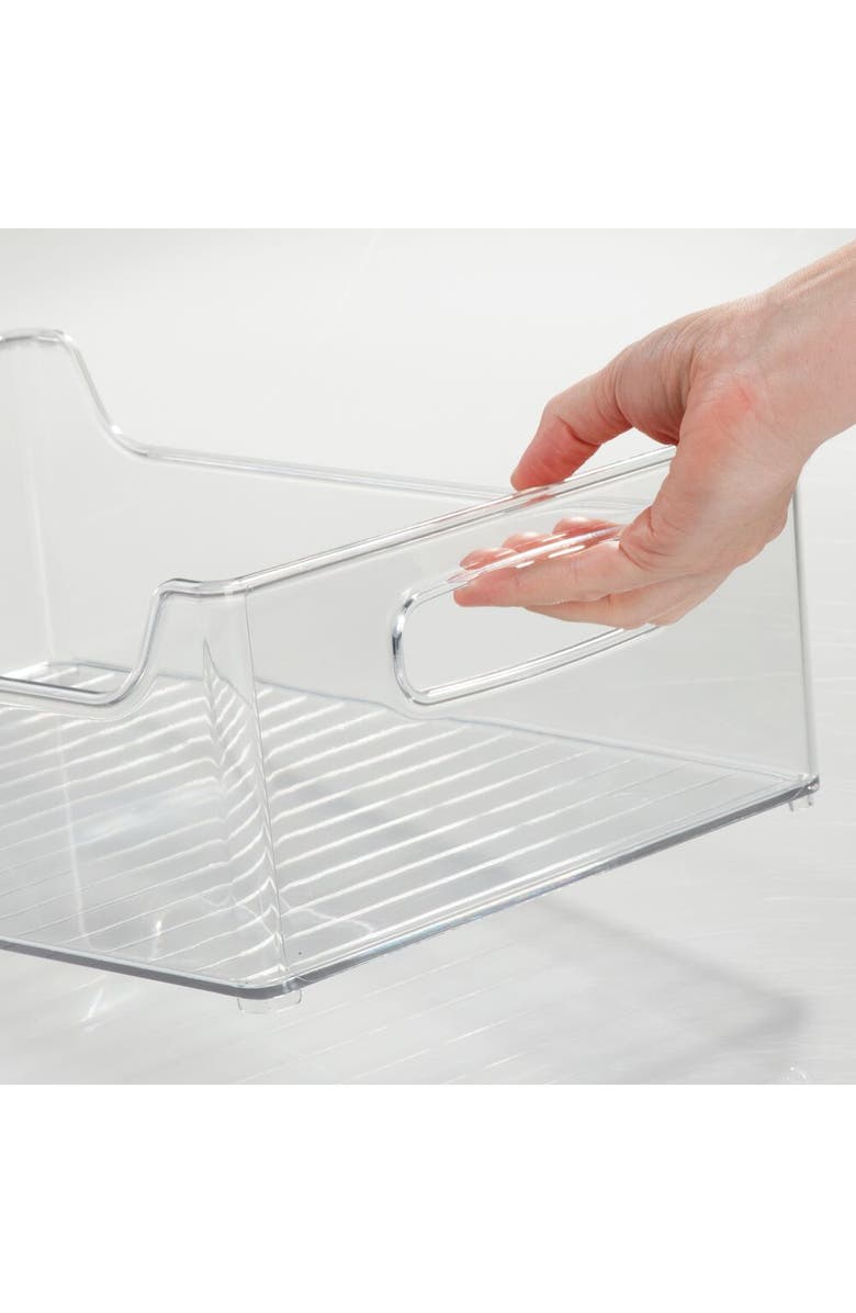 iDesign Plastic Stackable Pantry Bin with Handles, Set of 2, Clear, Made in USA, Alternate, color, Clear