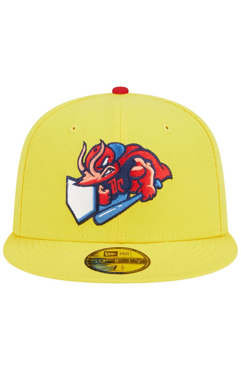 New Era Men's New Era Yellow Jacksonville Jumbo Shrimp Theme Nights Captain Crustacean  59FIFTY Fitted Hat, Alternate, color, 