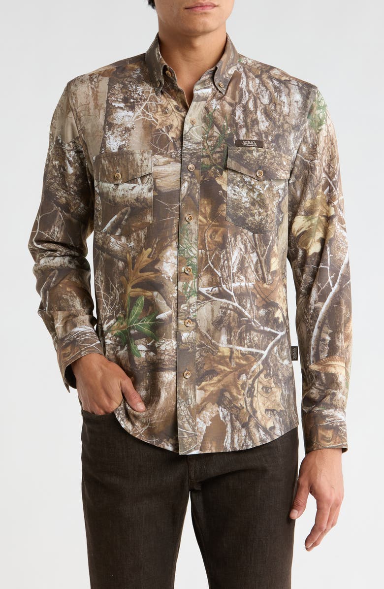 Von Dutch Camo Print Long Sleeve Shirt, Main, color, Camo Print