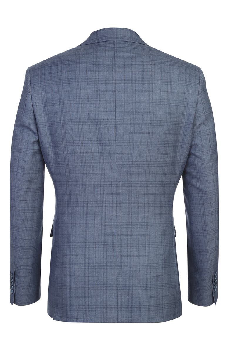 English Laundry Plaid Blue Wool Blend Suit, Alternate, color, Grey