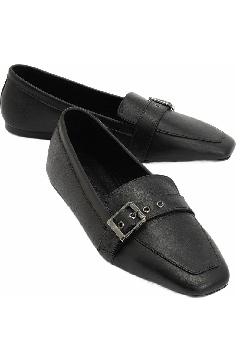 Forever & Always Shoes Noir Leather Flat Loafers, Main, color, Black Leather