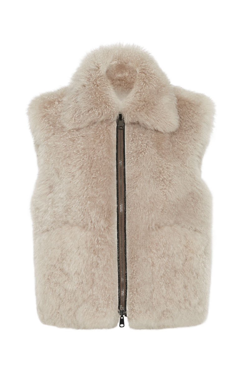 Brunello Cucinelli Shearling reversible vest, Main, color, 