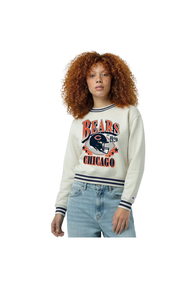 Women's Champion  Cream Chicago Bears Reverse Weave Fleece Sweatshirt, Alternate, color, Cream
