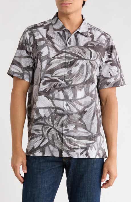 Bahama Coast Noir Fronds Short Sleeve Button-Up Shirt
