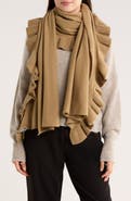 Portolano Ruffle Trim Cashmere Wrap Scarf