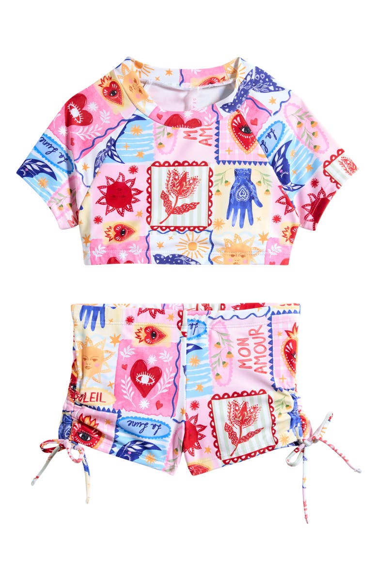 Seafolly Kids' Palermo Two-Piece Swimsuit, Main, color, Palermo