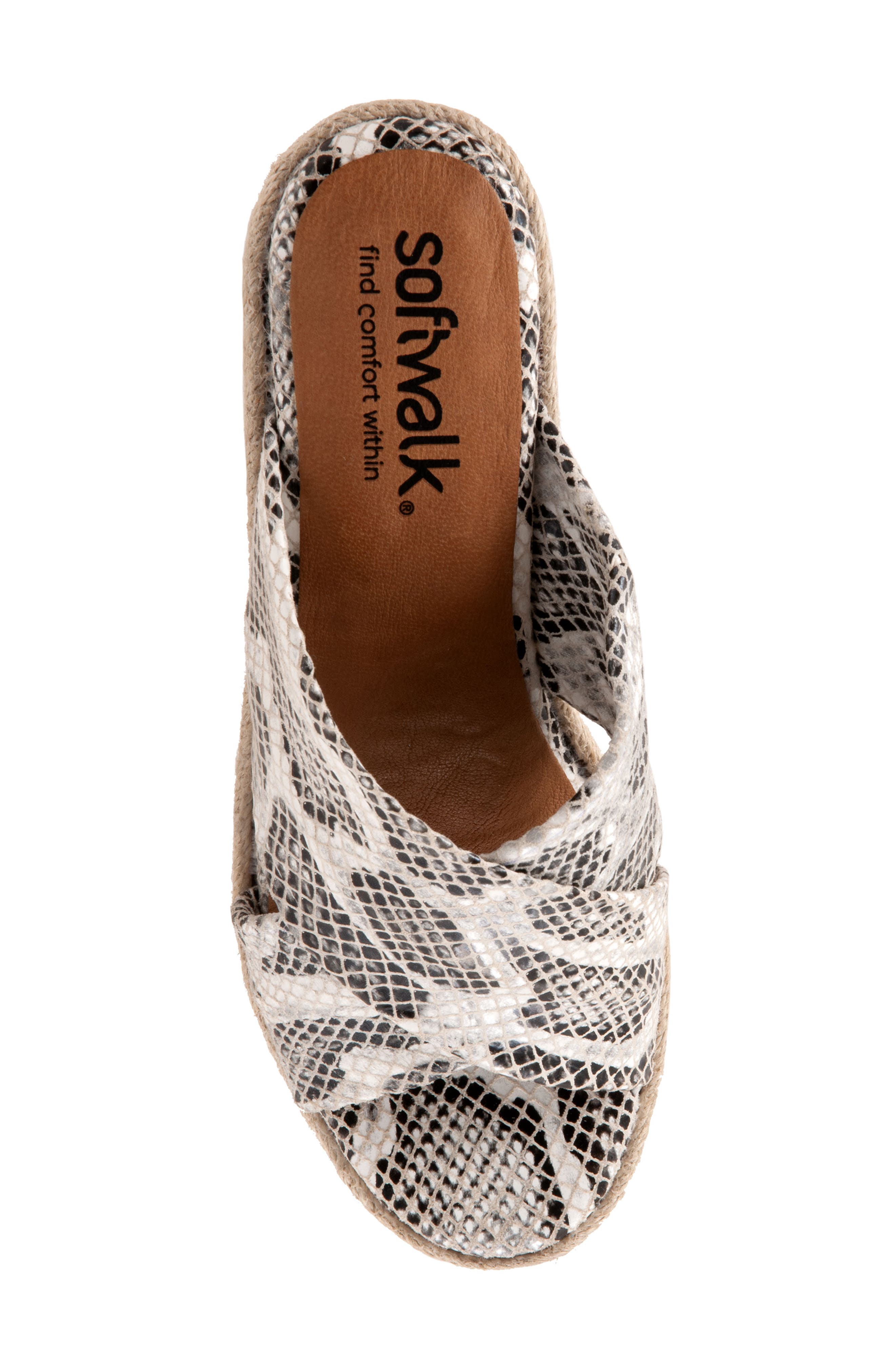 Halsey Cross Strap Espadrille Wedge Sandal, Alternate, color, BLACK/ WHITE SNAKE