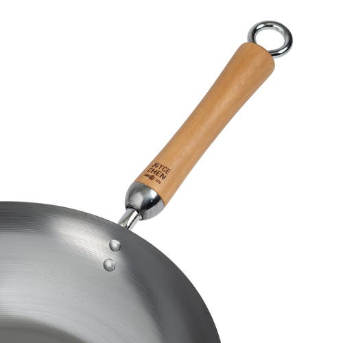 Joyce Chen Uncoated Carbon Steel Stir Fry Pan With Birch Handle, 12-inch In Silver