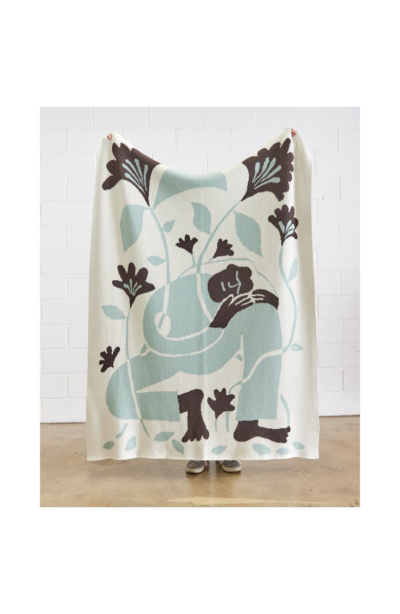 Biquette Grow Knit Throw Blanket, Alternate, color, Spring