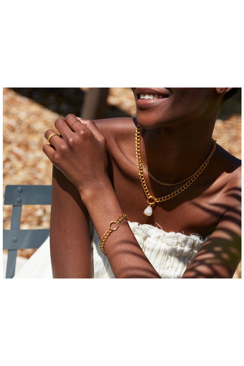 Groove Curb Chain Necklace, Alternate, color, 18CT GOLD VERMEIL