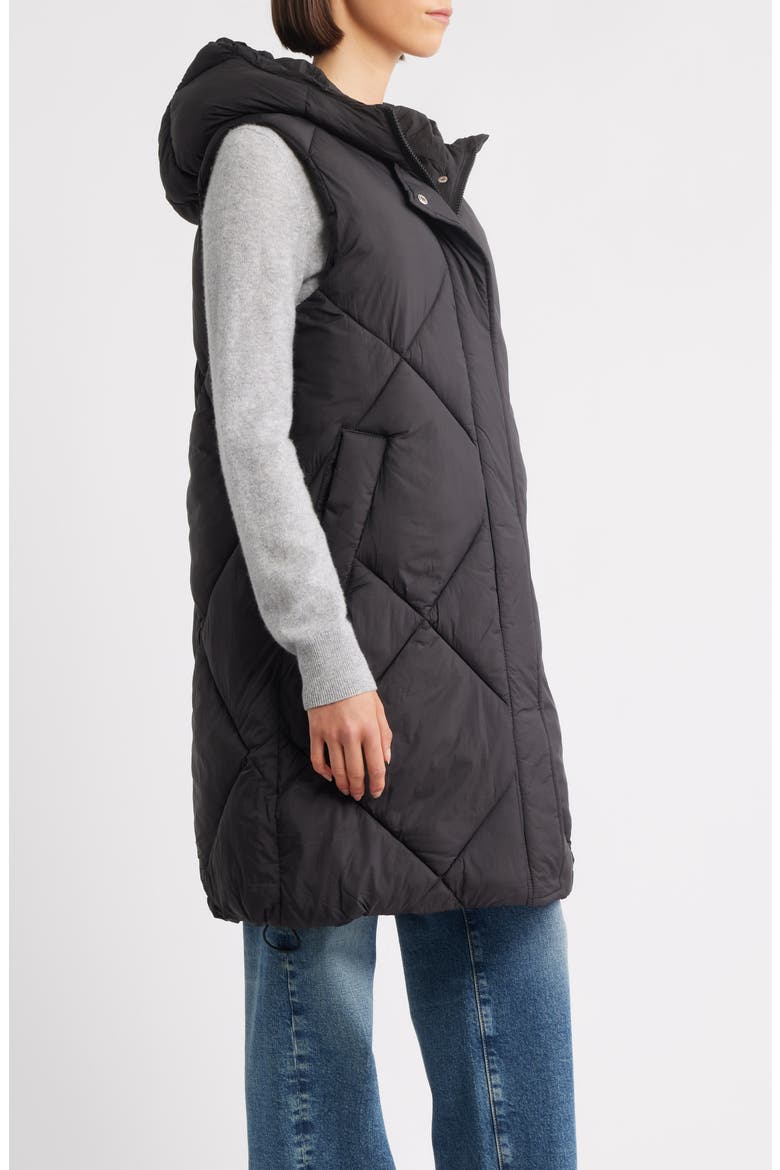 Quilted Hooded Puffer Vest, Alternate, color, BLACK