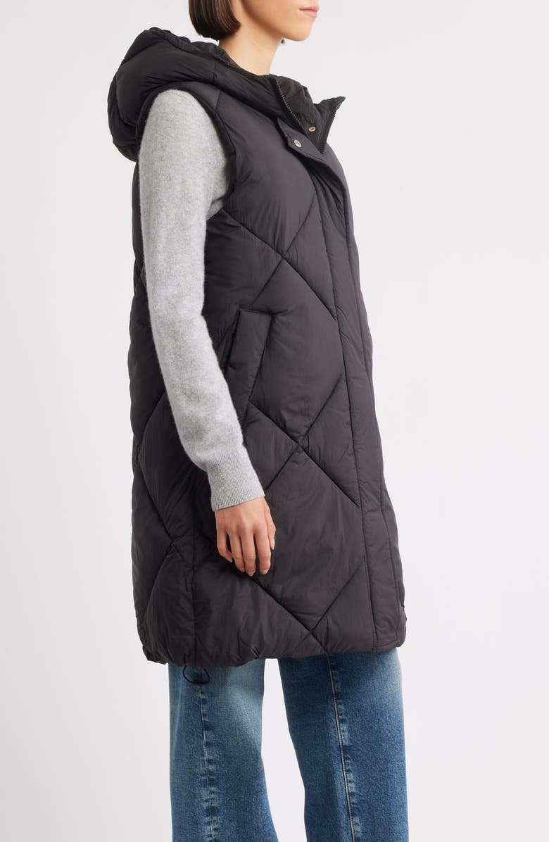 Sam Edelman Quilted Hooded Puffer Vest, Alternate, color, Black