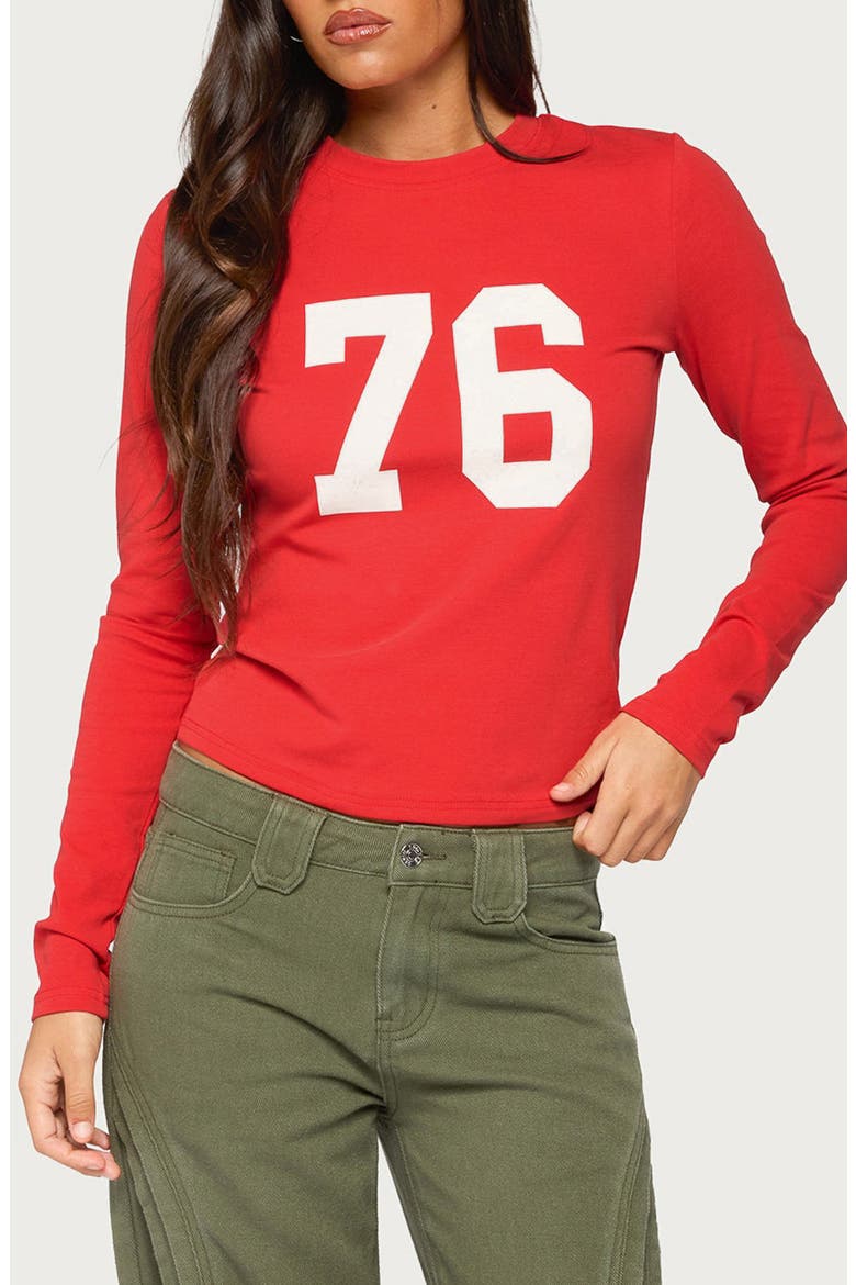 76 Stretch Cotton Graphic T-Shirt, Main, color, RED