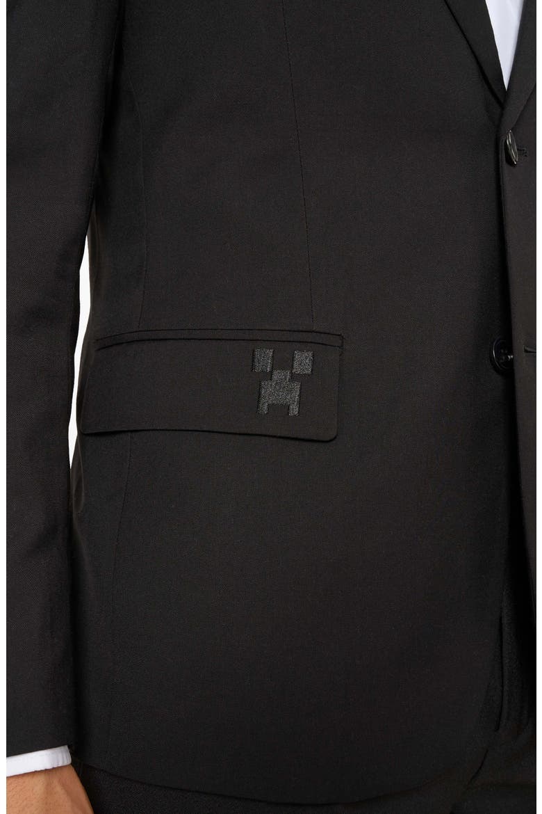 x Minecraft Daily Slim Fit Black Suit Jacket, Alternate, color, BLACK