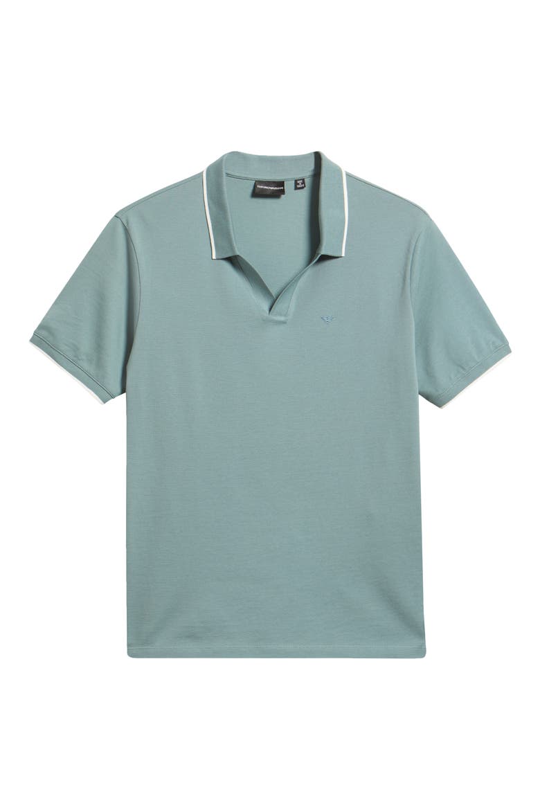 Piqué Johnny Collar Polo, Alternate, color, LIGHT BLUE