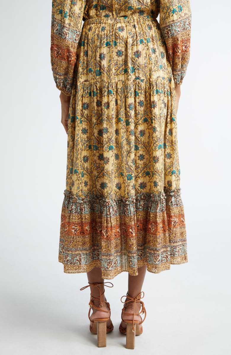 Ulla Johnson Paige Floral Cotton Blend Maxi Skirt, Alternate, color, Daylily