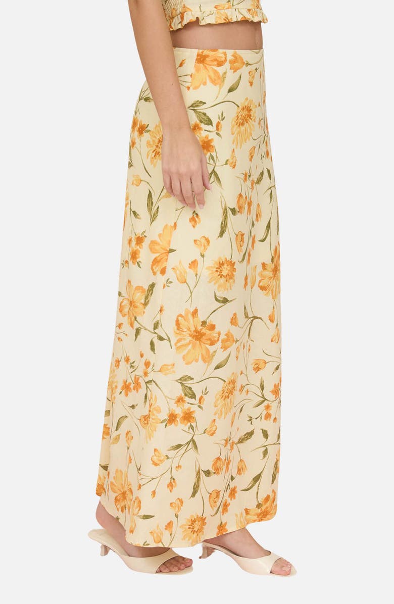 Blu Pepper Print Midi Skirt, Alternate, color, Butter Yellow Multi