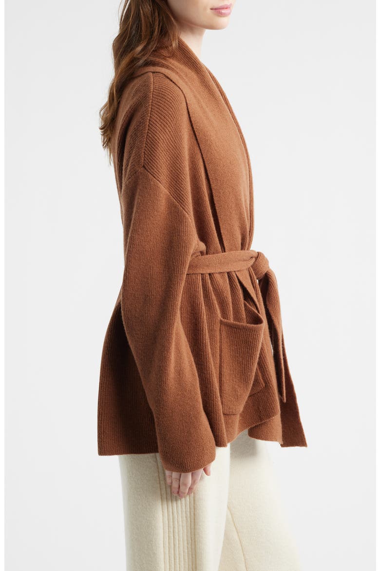 Madison Wool Drape Cardigan, Alternate, color, CHESTNUT