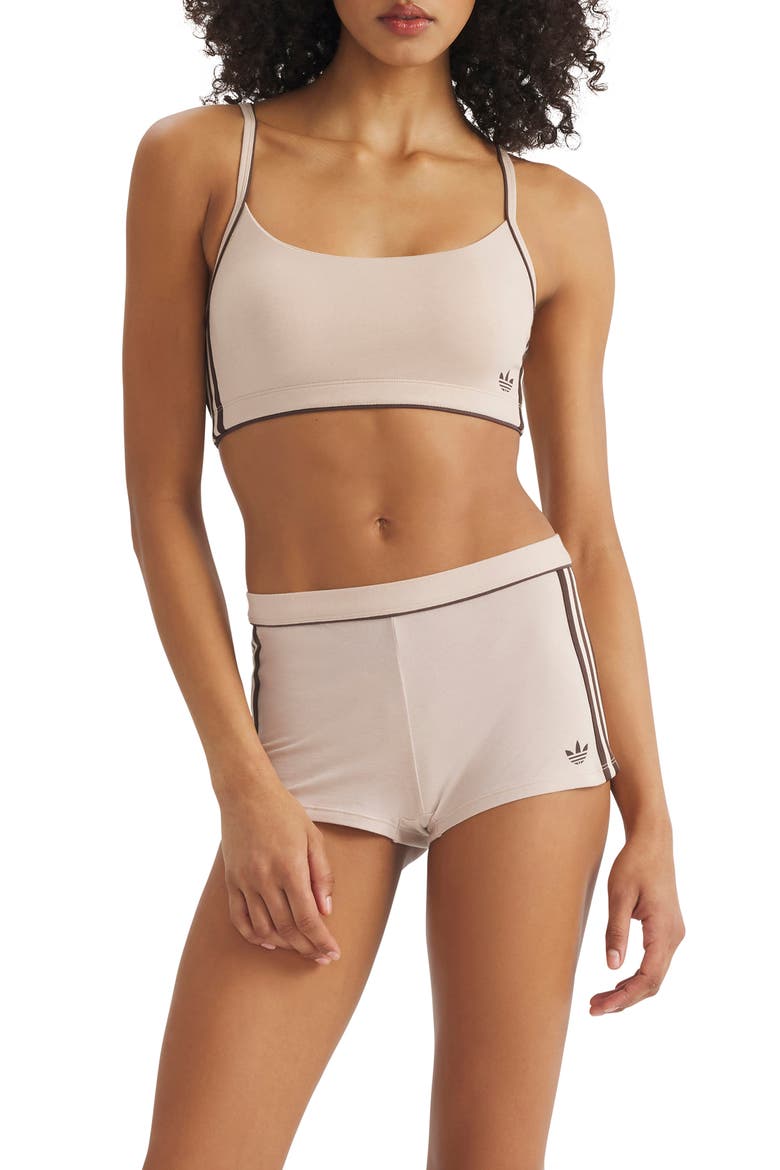 Scoop Cotton Blend Jersey Bralette, Alternate, color, STONE KHAKI