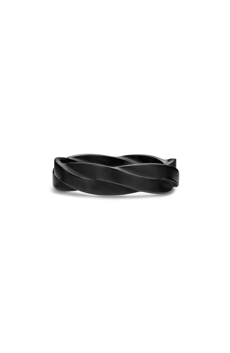 David Yurman Twisted Cable Band Ring in Black Titanium, Main, color, Black Titanium