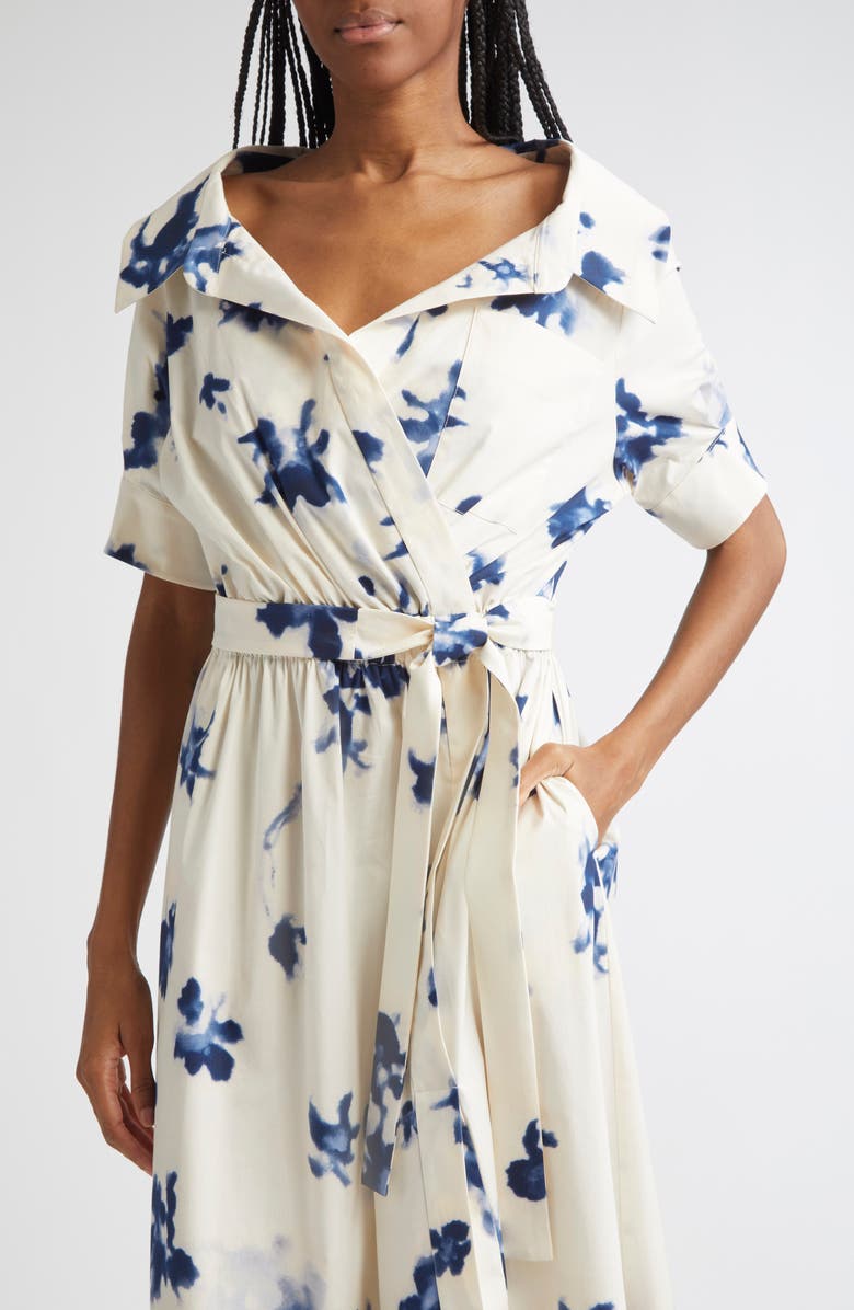 Altuzarra Lydia Floral Stretch Cotton Shirtdress, Alternate, color, Berry Blue Flowers