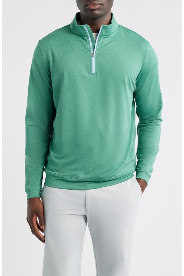 Men's Perth Stretch Quarter Zip Pullover, Main, color, SNOW PEA