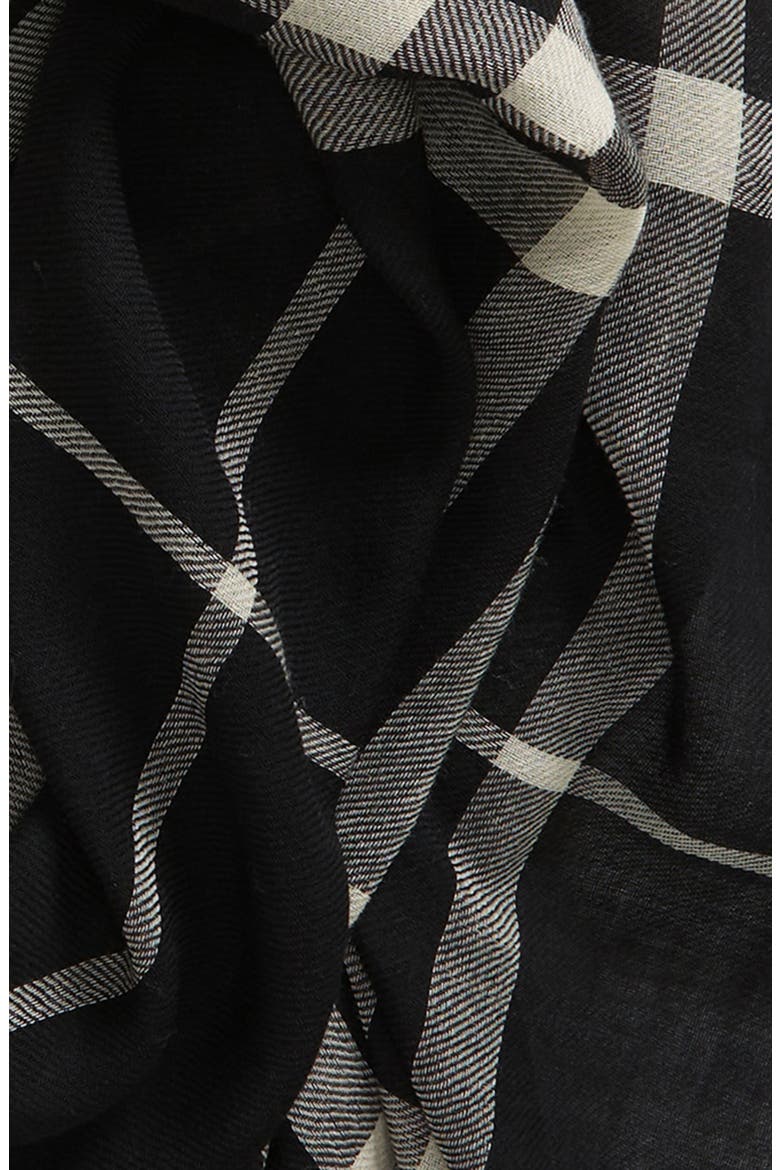 Giant Check Wool Scarf, Alternate, color, BLACK/ CALICO IP CHK