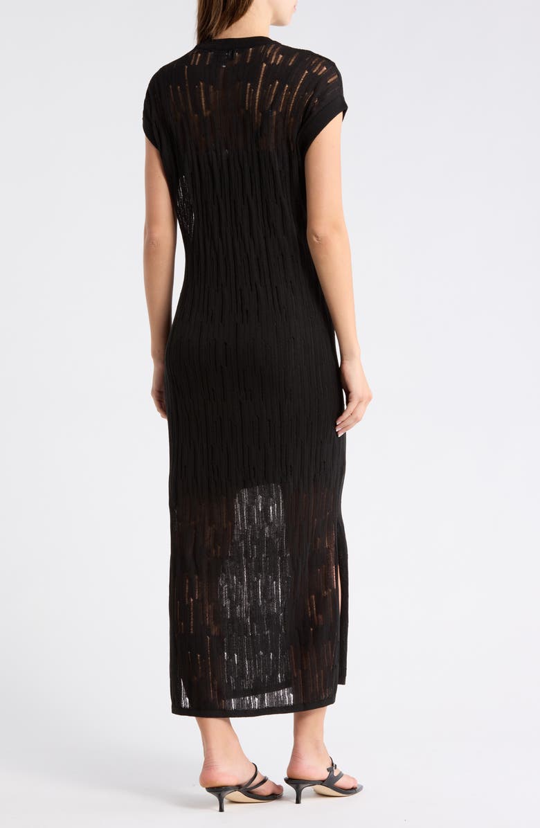 Robert Rodriguez Caterina Short Sleeve Sweater Dress, Alternate, color, Black/ Black