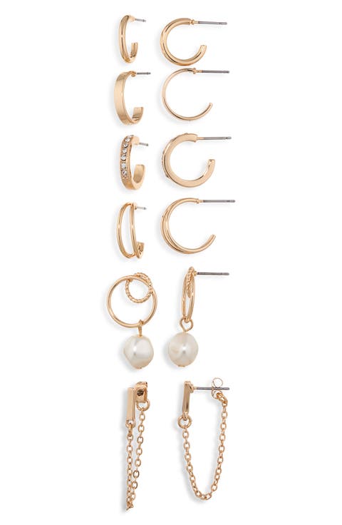 Pack of 6 Hoop Earrings