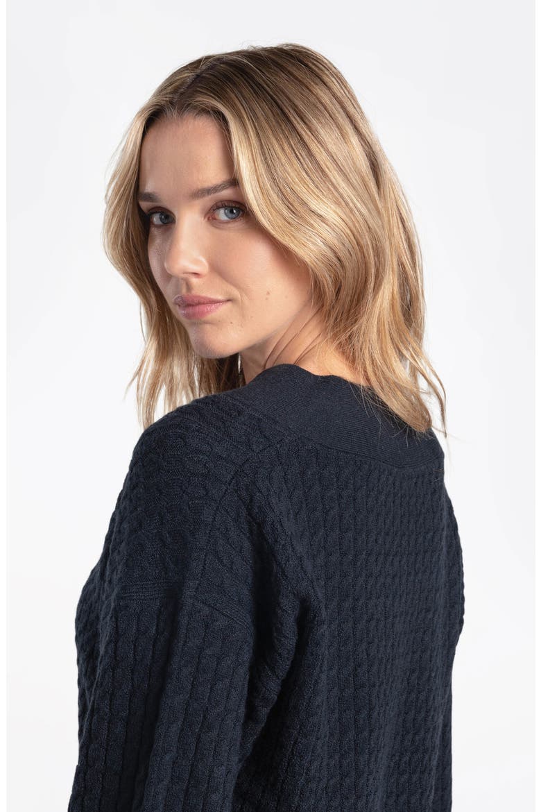 Camille Cable Knit Pullover Sweater, Alternate, color, BLACK HEATHER