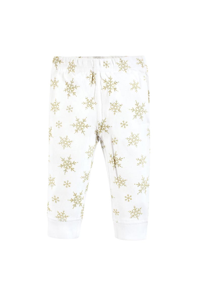 Cotton Legwear for Every Body, Alternate, color, Gold Snowflake