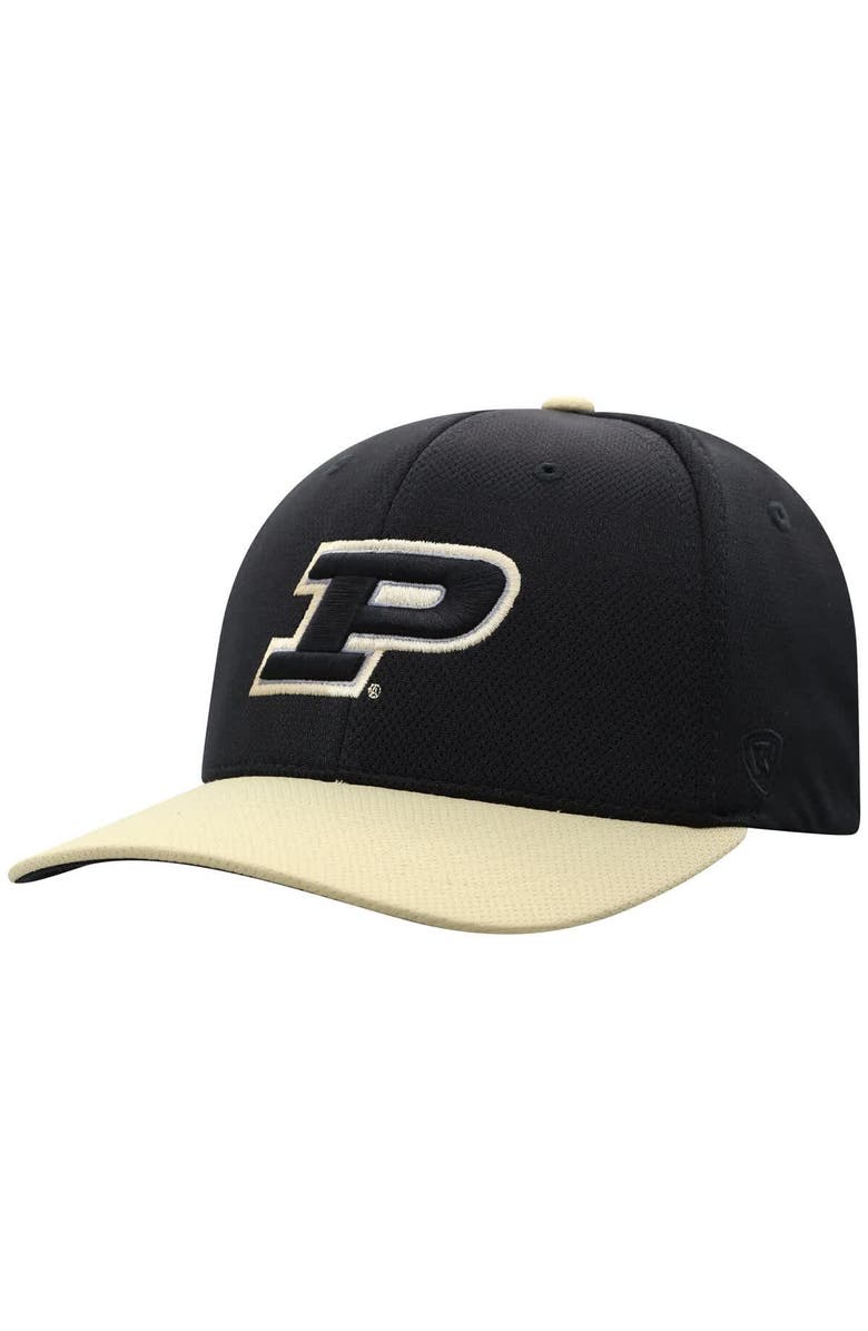 TOP OF THE WORLD Men's Top of the World Black Purdue Boilermakers Reflex Two-Tone Flex Hat, Alternate, color, 