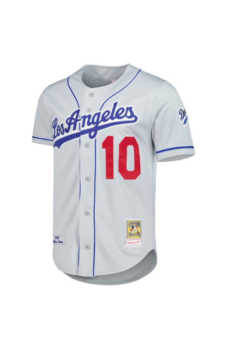Mitchell & Ness Men's Mitchell & Ness Hideo Nomo Gray Los Angeles Dodgers Cooperstown Collection Authentic Jersey, Alternate, color, 